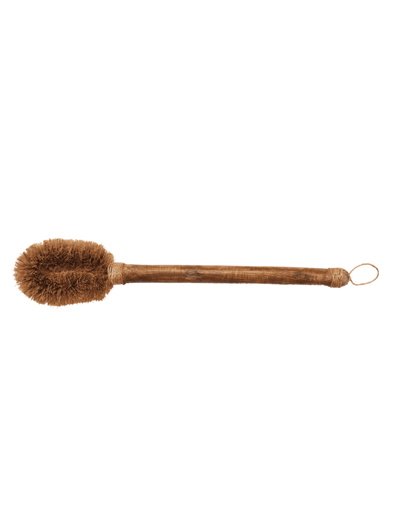 Coconut fiber brush made from cocofiber and wood