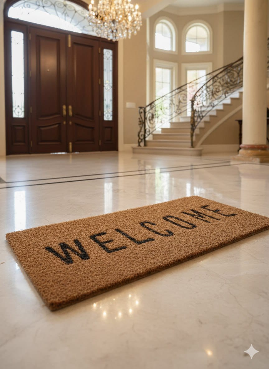 Coir doormat compared with jute doormat texture